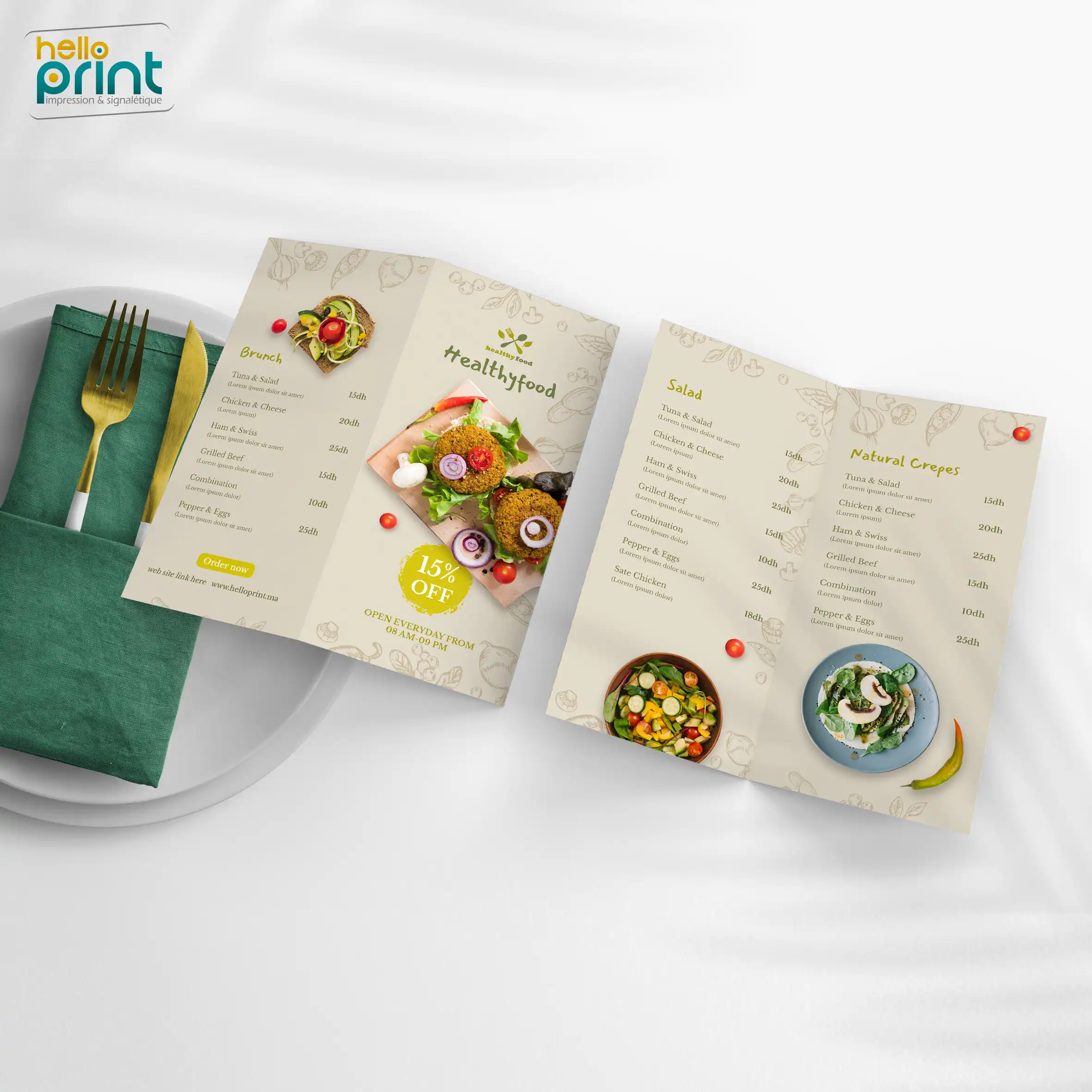 Menu 2 Volets A4